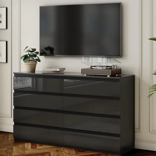 Vista 9 de Cómoda de 6 cajones para dormitorio, cómodas de madera de 47" de ancho, cómoda moderna con cajones para almacenamiento de ropa, organizador