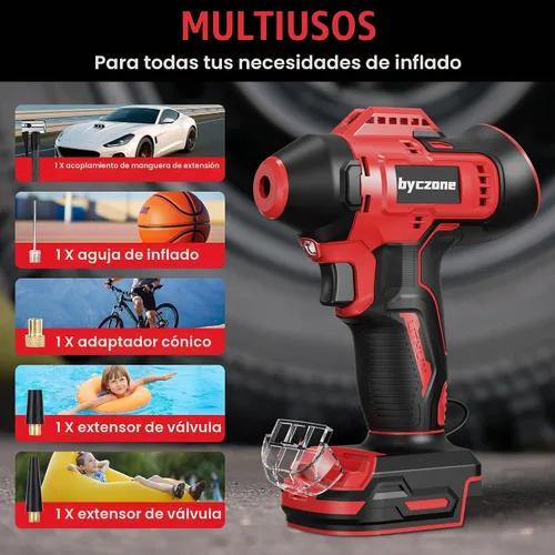 Vista 6 de Inflador de neumáticos de 160 PSI compatible con batería Milwaukee de 18 V