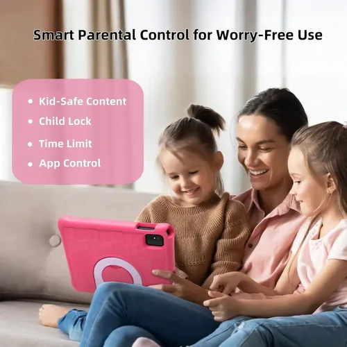 Vista 2 de Tablet para niños de 10 pulgadas, Android 15 Tablets para niños de 3 a 12 años, control parental, aplicaciones para niños precargadas, Octa-Core