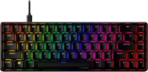 Vista 2 de HyperX Teclado mecánico para juegos 4P5D6AA Alloy Origins 65 (diseño de EE. UU.), paquete con mouse HyperX Pulsefire Haste (negro)
