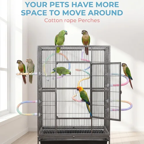 Vista 6 de 6 piezas de cuerda de jaula para pájaros de 15.75 pulgadas, 23.62 pulgadas