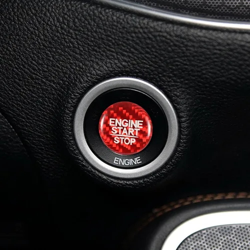 Vista 5 de TOMALL Adhesivo de fibra de carbono para cubierta de arranque de motor de automóvil, compatible con Dodge Charger Challenger SRT Durango interruptor