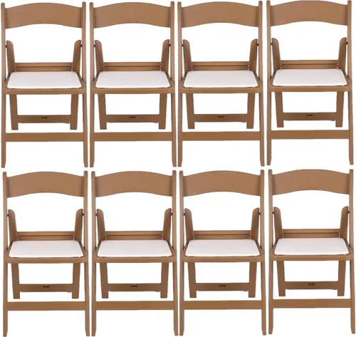 Vista 15 de BTEXPERT Silla plegable de resina con asiento acolchado de vinilo para interiores y exteriores, ligera, set para eventos en el hogar, fiestas