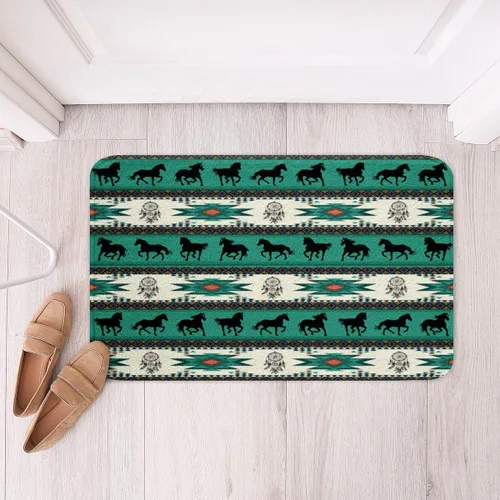 Vista 16 de Feelyou Aztec Bathroom Rugs Aztec Southwestern Printed Bath Mats for Bathroom Bohemian Bath Rugs for Shower Tub Cowboy Cowgirl Bathroom Accossories