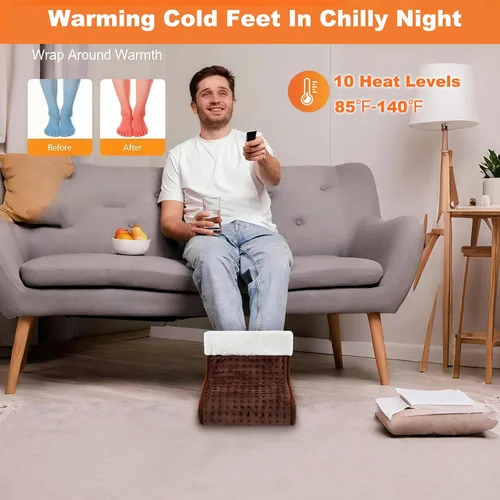 Vista 2 de CYFIE Calentador de pies debajo del escritorio, almohadilla térmica eléctrica para mujeres y hombres, calentadores de pies con 10 ajustes de calor