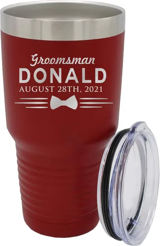 Vista 14 de Vaso de padrinos de boda grabado personalizado, taza de acero inoxidable aislada personalizada para padrino de boda, despedida de soltero, boda