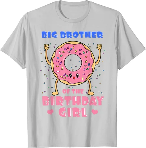 Vista 73 de Big Brother Of The Birthday Girl Donut Bday Party Bro Sib Camiseta, Negro, S