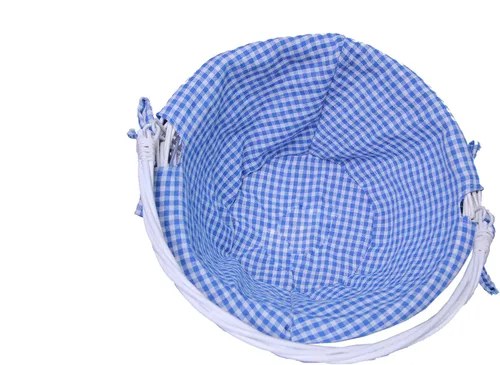 Vista 3 de Oypeip - Cesta de Pascua de regalo, cesta de almacenamiento ovalada de mimbre redonda con un asa desplegable, cestas de Pascua para niños, tela