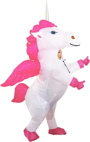 Vista 4 de Halloween Winged Unicorn Costume, Inflatable, Child Size 7-12, Face Out Breathable