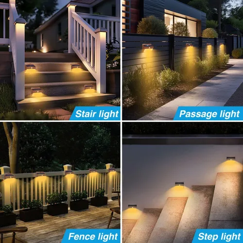 Vista 6 de 1 paquete de luces solares con detección de movimiento para exteriores, luz de seguridad solar con 3 modos, luces de inundación IP65 impermeables