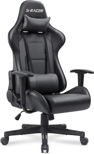 Vista 8 de Homall Silla Gaming, Silla de Oficina Respaldo Alto Silla de Computadora de Cuero Silla de Escritorio Racing Ejecutiva Ergonómica Ajustable Azul