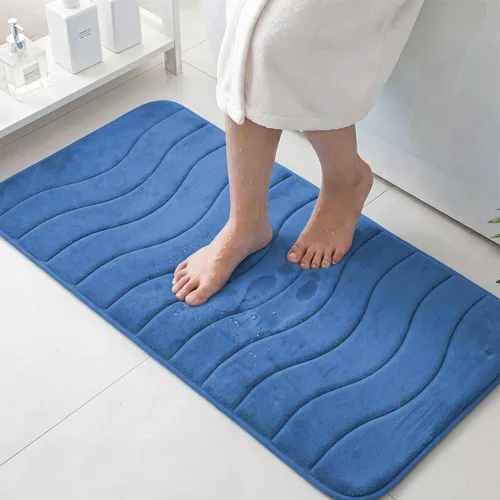 Vista 50 de Flamingo P Alfombra de Baño de Espuma Viscoelástica Tapetes de Baño Alfombra Antideslizante Absorbente de Agua para Ducha, 24x17 pulgadas, Verde Aqua