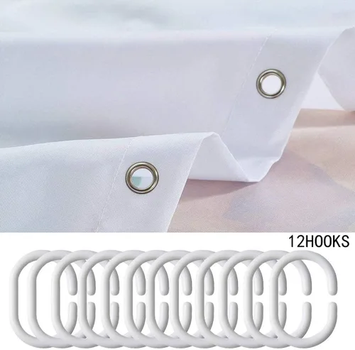 Vista 26 de Cortina de ducha de baño de mármol, cortina de ducha de tela gris y blanca con ganchos, arte único estampado de teñido anudado 3D, accesorios