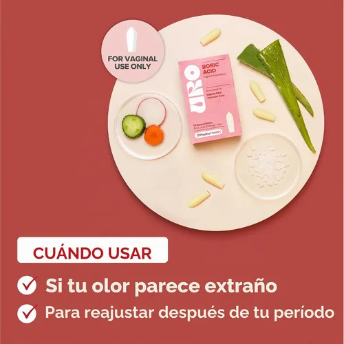 Vista 6 de O Positiv Paquete de supositorio vaginal de probióticos vaginales URO y ácido bórico URO
