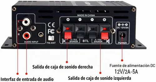 Vista 7 de AK-380 Bluetooth 5.0 Amplificador de audio para el hogar del coche Bar