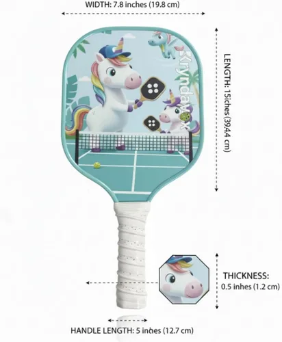 Vista 2 de Kryndavox - Paletas de pickleball para niños, ligeras de tamaño infantil para niños y niñas, juego deportivo apto para principiantes, grandes