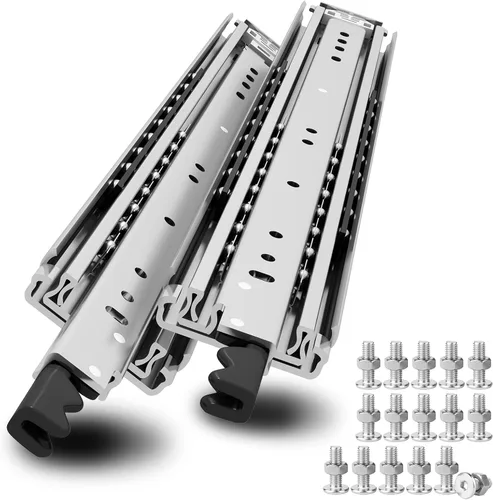 Vista 9 de VADANIA Deslizador de cajón resistente de 12" con cierre #VD1551, capacidad de carga de 150 lb, extensión completa de 3 pliegues, cierre
