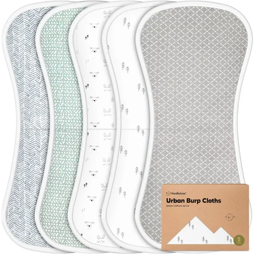 Vista 27 de Paños orgánicos para eructos para bebés niños y niñas, paquete de 5 paños de algodón súper absorbentes para bebés, trapos suaves y afelpados