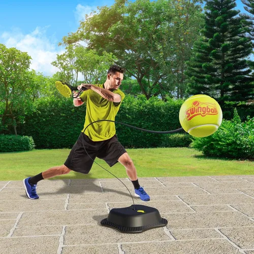 Vista 2 de Swingball All Surface Tetherball Tennis Set – Portable Outdoor Game for Kids & Adults – Includes Paddles & Ball – Backyard, Lawn, or Park Active