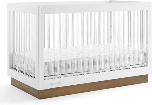 Vista 10 de Delta Children James - Cuna convertible de acrílico 4 en 1, certificado Greenguard Gold, blanco bianca/bellota Bianca Blanco/Bellota