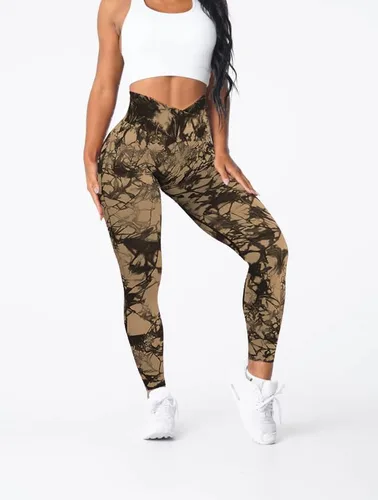 Vista 5 de FITELITE Leggings de levantamiento de glúteos para mujer, pantalones de yoga de cintura alta sin costuras, leggings de entrenamiento
