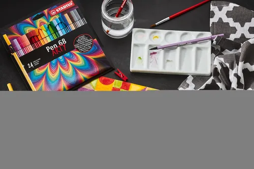Vista 4 de STABILO Bolígrafo de punta de fibra prémium 68 – ARTY – Paquete de 12 – Colores surtidos