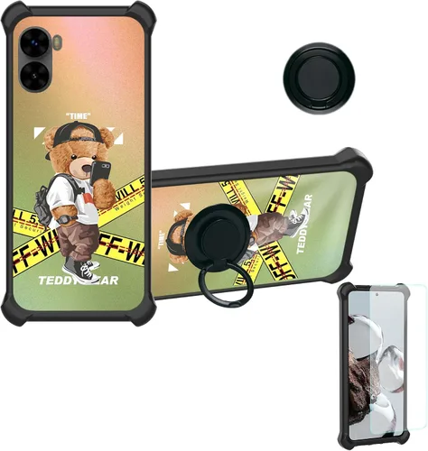 Vista 23 de Aroepurt Funda para Blu Bold N3 compatible con Blu Bold N3 Phone Cover [con protector de pantalla de vidrio templado] [PC duro + silicona suave]