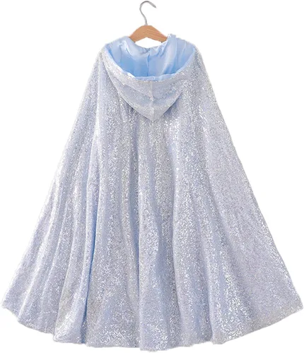Vista 2 de Capa de capa con capucha de princesa para niñas pequeñas Navidad Halloween accesorios de fiesta de cosplay