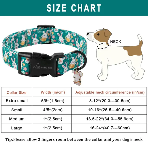 Vista 357 de Aring Pet Collar de algodón, ligero y ajustable, con hebilla de liberación rápida, para perros pequeños, medianos y grandes, para cachorros, S, Hoja