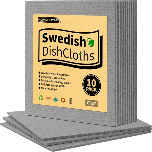 Vista 12 de Paños de cocina suecos, paquete de 18 paños de cocina multicolor, paños absorbentes para cocina, paños de esponja de celulosa multiusos, toallas