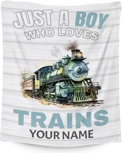 Vista 9 de Manta de tren – Suave, mullida y cálida – Manta pequeña de 30 x 40 pulgadas para sofá, oficina – Manta blanca linda manta de regalo para niños