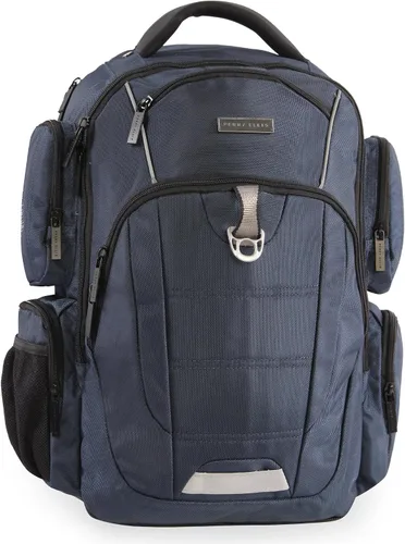 Vista 2 de Perry Ellis - Mochila profesional de 9 bolsillos para ordenador portátil P350 Azul marinoflor y brillo PEBP350-NY