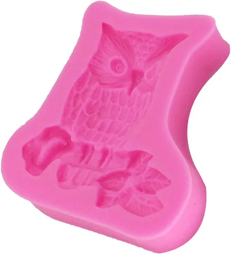Vista 4 de Moldes de silicona reutilizables de grado alimenticio con forma de búho en 3D, antiadherente, decoración de pasteles de chocolate, galletas