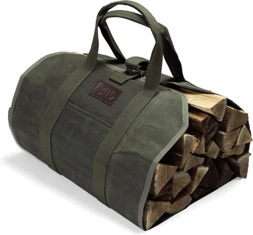 Vista 11 de BHD - Bolsa resistente de lona encerada de 20 onzas con asas, para campamento, interior y exterior, color marrón