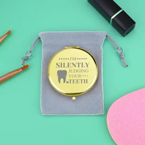 Vista 7 de Regalo dental para mujeres, regalo de dentista, espejo de maquillaje compacto, regalos de graduación, regalos de higienista dental, regalo