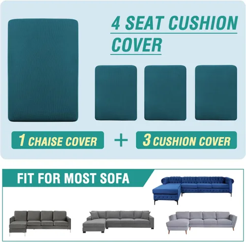 Vista 97 de OKYUK Fundas para sofá modular, 3 piezas, fundas de cojín de terciopelo para sofá, en forma de L, funda de cojín separado para sofá, protector