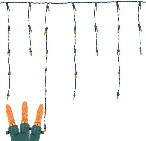 Vista 6 de Novelty Lights Luces LED de Carámbano Verdes, 15 Pies, 150 Bombillas LED M5 en 30 Colgantes con Espaciado de 6 Pulgadas, Colgantes de 12-32", Cable