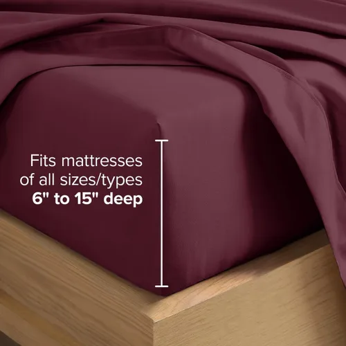 Vista 33 de Bare Home Sheet Set 1800 Ultra-Soft with 2 Pillowcases (Twin XL, Dark Blue)