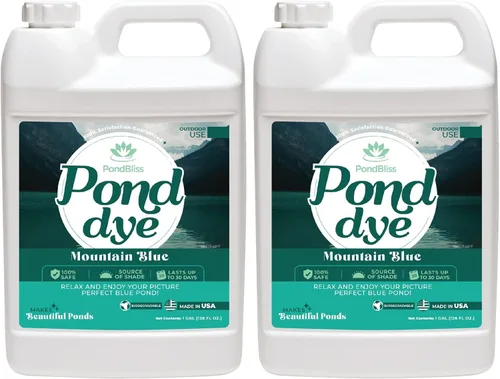 Vista 10 de Mountain Blue Pond Dye, Fish Safe Concentrado de 1 acre para estanques ornamentales y ganaderos - Tinte líquido de 1 cuarto de galón (32 onzas)