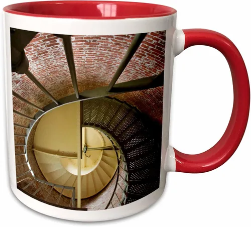 Vista 7 de 3dRose Oregon, Cape Blanco. Lighthouse spiral staircase - US38 BJA0699 - Jaynes Gallery 11oz Two-Tone Black Mug