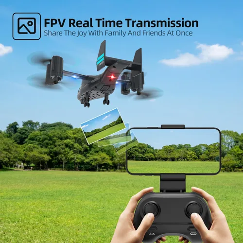 Vista 3 de Dron LM19-A con cámara HD para principiantes, avión de control remoto de video en vivo WiFi, avión RC fácil y listo para volar, juguete de regalo RC