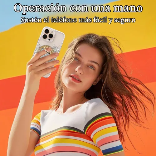 Vista 4 de Anillo magnético para teléfono MagSafe Grip [Super Magnet] StylishTwinkle Design Soporte de anillo Soporte de anillo Magsafe Pop Socket (dorado)