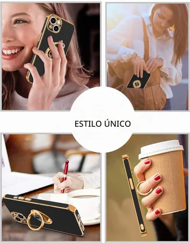 Vista 6 de BENTOBEN Funda para iPhone 13, funda para iPhone 13, ajuste delgado, soporte de anillo de 360°, soporte magnético para automóvil, soporte para Negro
