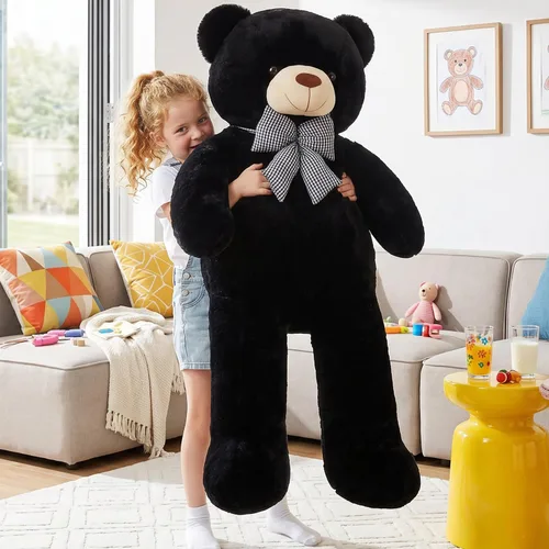 Vista 6 de IKASA Oso de Peluche Gigante Animal de Peluche Juguete de Felpa, 47 pulgadas Grande Lindo Jumbo Juguetes Suaves, Enorme Gran Esponjoso Gordo Negro