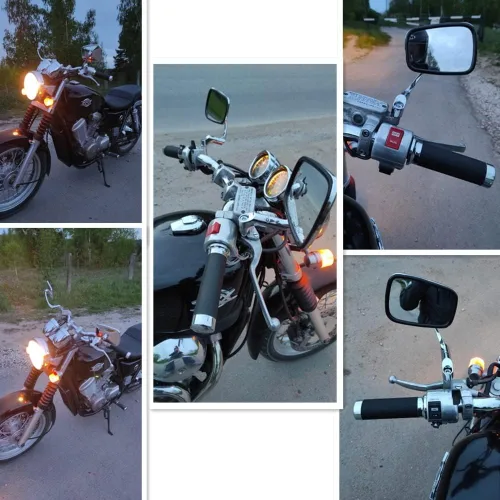 Vista 2 de Para Yamaha XT1200Z Super Tenere XT1200ZE XT660Z XT660X XT660R Espejos laterales cromados universales negros retrovisor 0.394 in 0.315 in Espejos