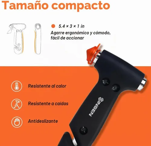 Vista 4 de SINSEN - Cortador de cinturón de seguridad para automóvil, herramienta de emergencia para romper vidrio, kit de escape de martillo de seguridad, 3