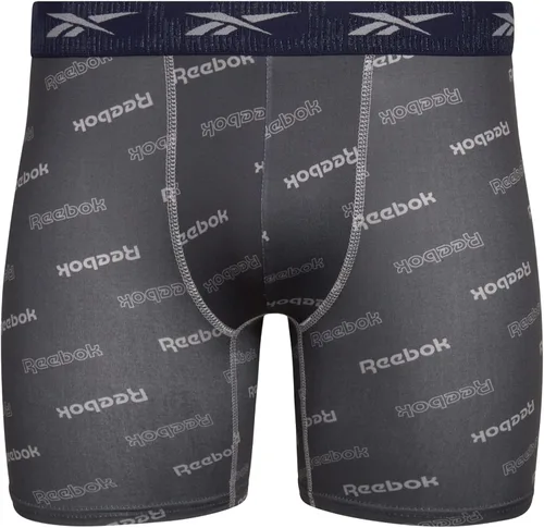Vista 4 de Reebok Calzoncillos tipo bóxer para hombre Paquete de 8 calzoncillos deportivos de rendimiento suave para hombre con bolsa de contorno