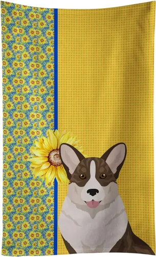 Vista 120 de Caroline's Treasures WDK5313KTWL - Toalla de cocina con diseño de girasoles de verano, color negro y tostado, Airedale Terrier, toalla de mano