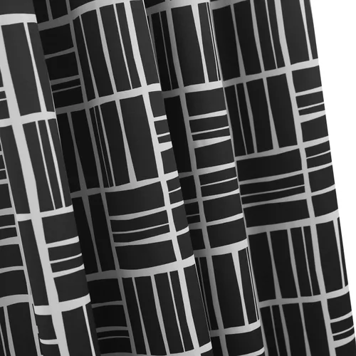 Vista 4 de Deconovo Paneles de cortina opacas con estampado de moda para sala de estar, 52 pulgadas de ancho x 95 pulgadas de largo, color negro