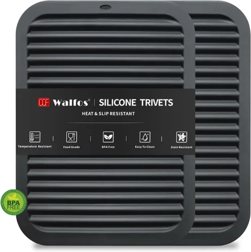 Vista 23 de Walfos Salvamanteles grandes de silicona de 16 x 12 pulgadas, salvamanteles para ollas y sartenes calientes, resistentes al calor, almohadillas